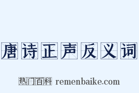 唐诗正声反义词是什么意思的图片